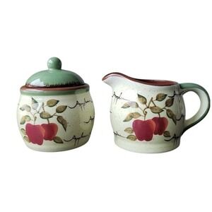 Apple Orchard Collection Sugar Bowl Creamer Set From Interiors Gifts Ceramic